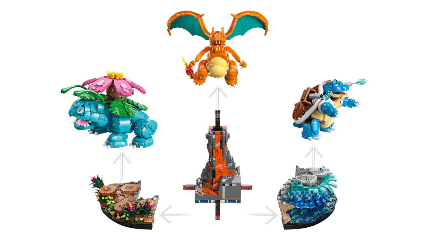 Venusaur, Charizard en Blastoise