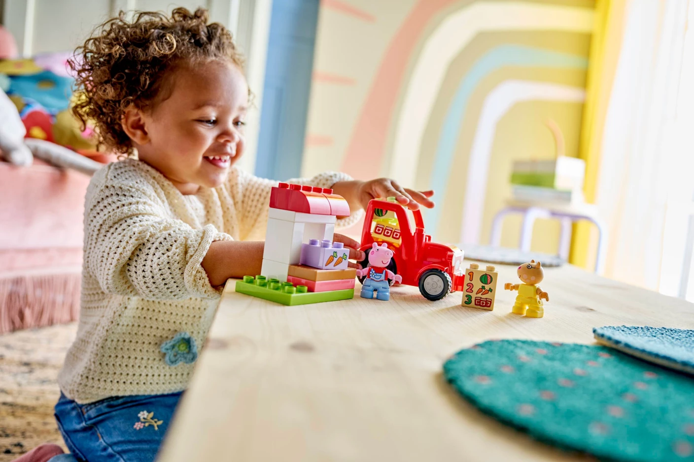 Tractor en marktkraam