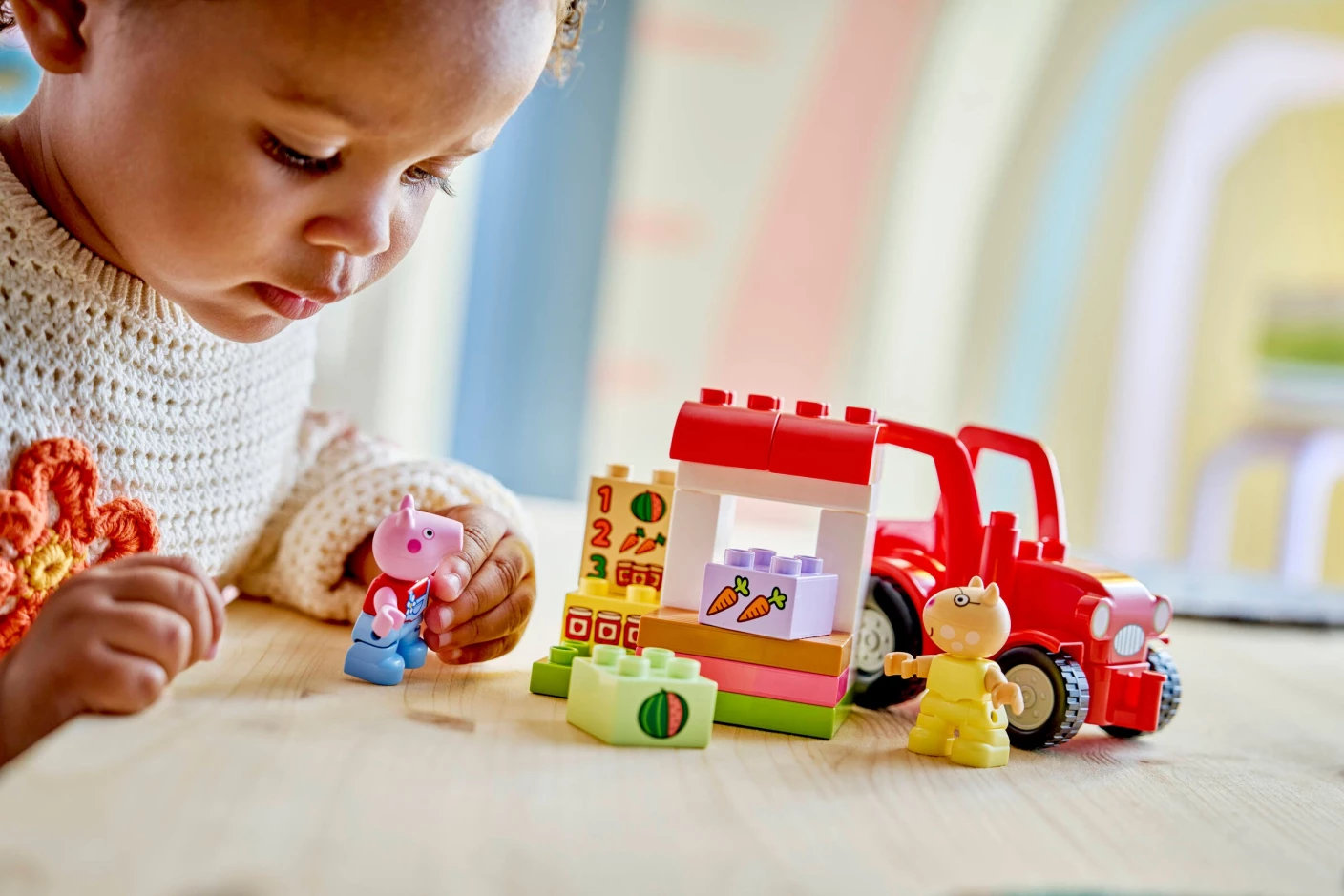 Tractor en marktkraam
