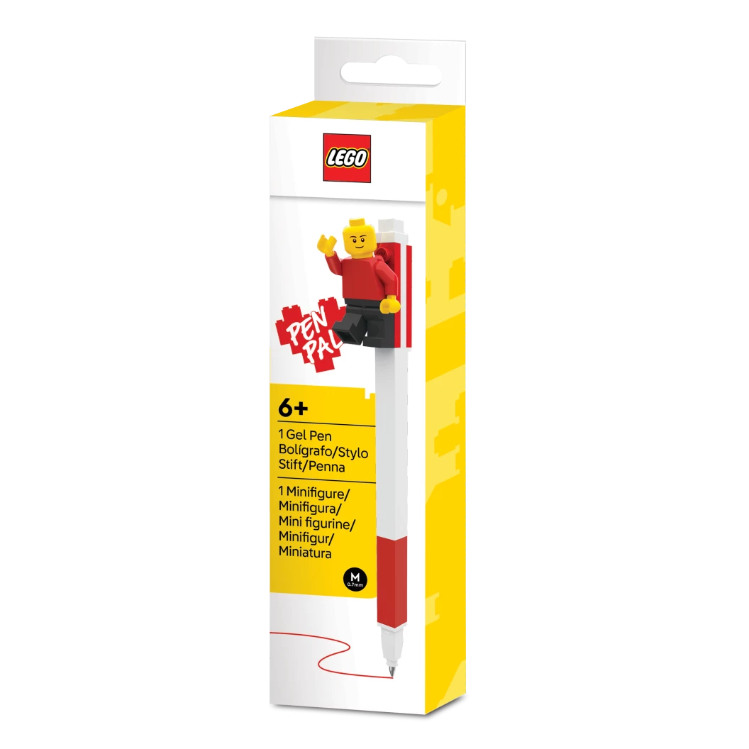 Penvriend gelpen met minifiguur - rood