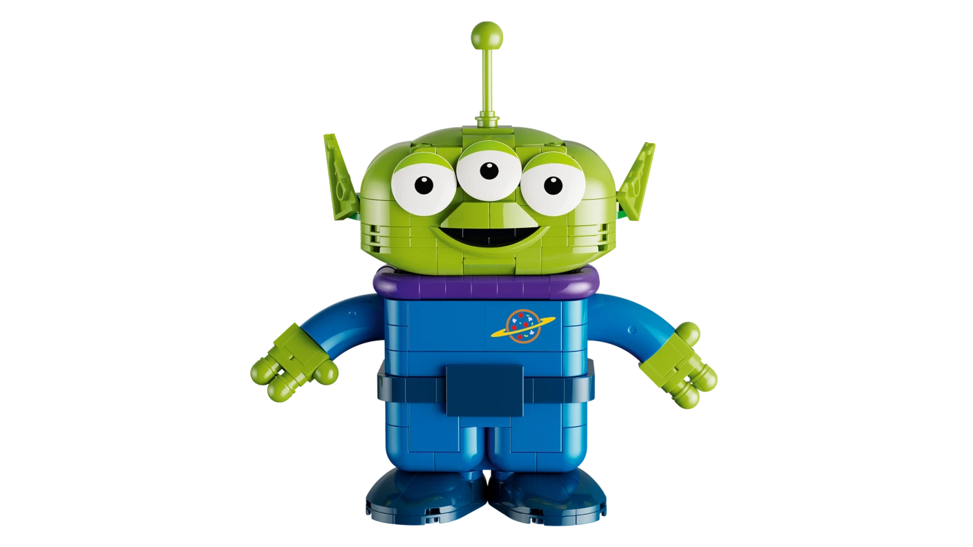 Alien met Pizza Planet raket