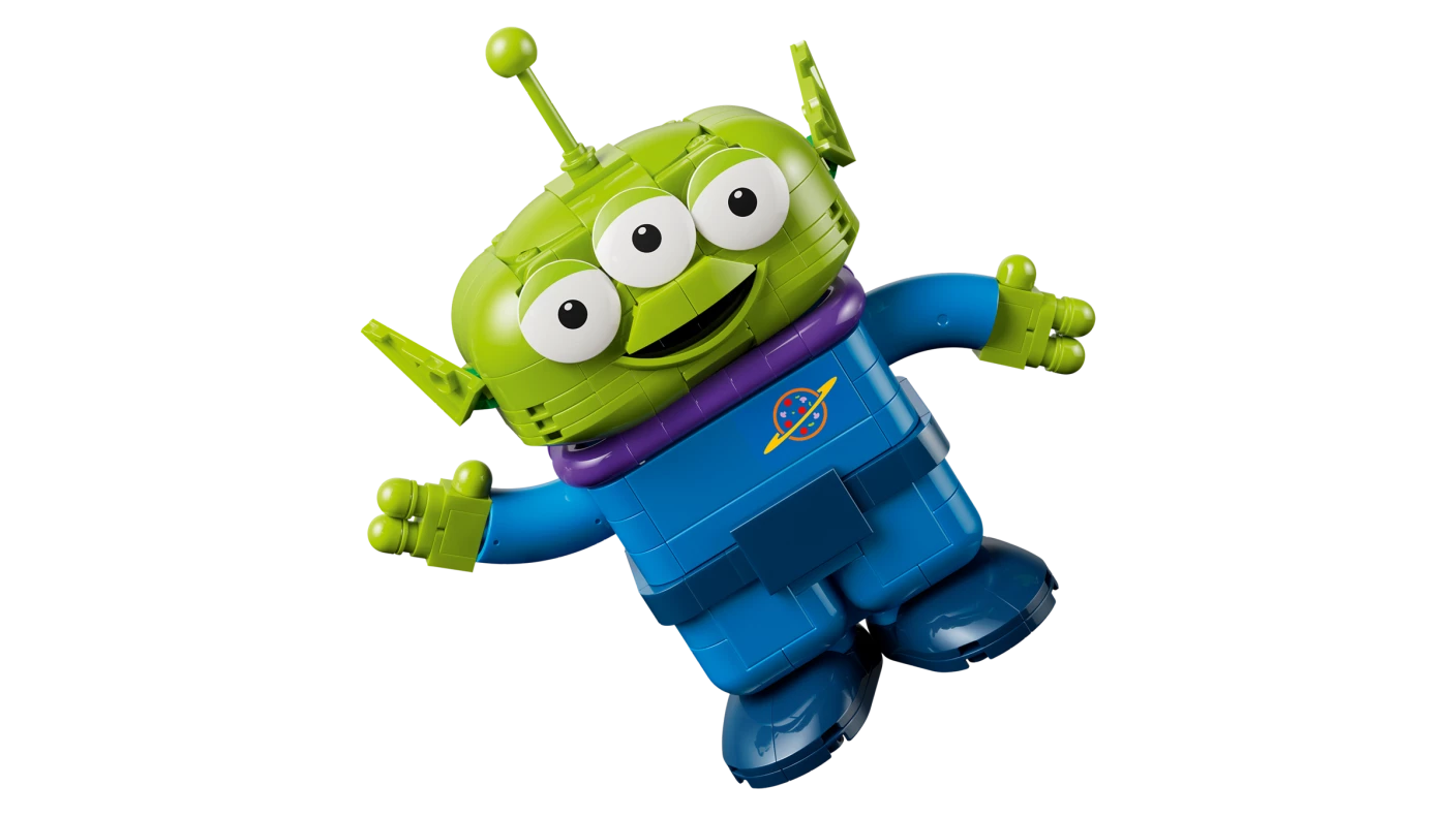 Alien met Pizza Planet raket