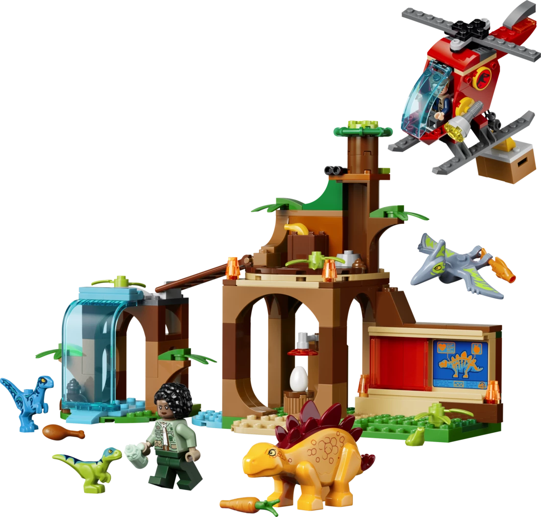 Velociraptor, Stegosaurus en Pteranodon redding