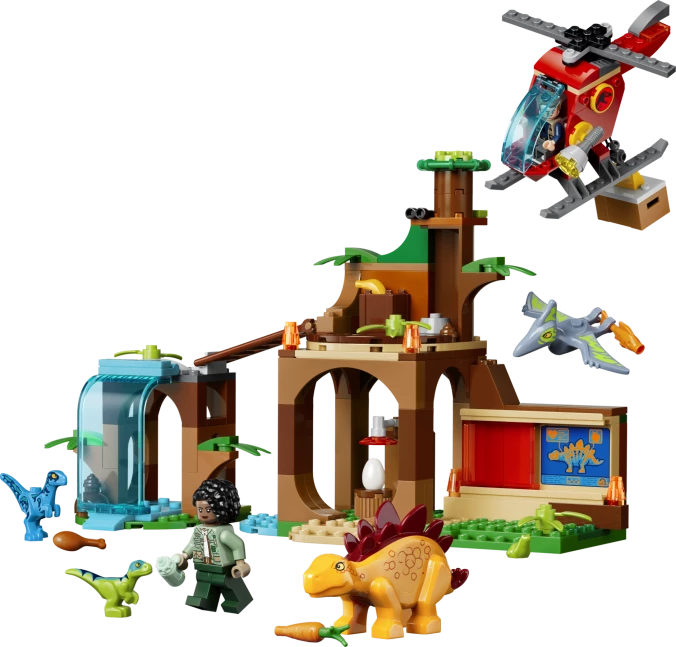 Velociraptor, Stegosaurus en Pteranodon redding