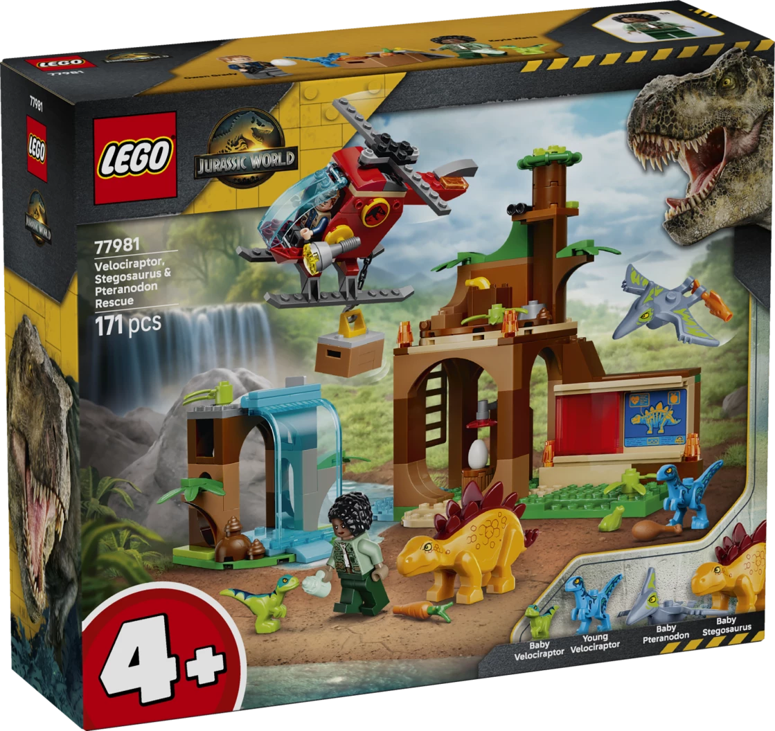 Velociraptor, Stegosaurus en Pteranodon redding