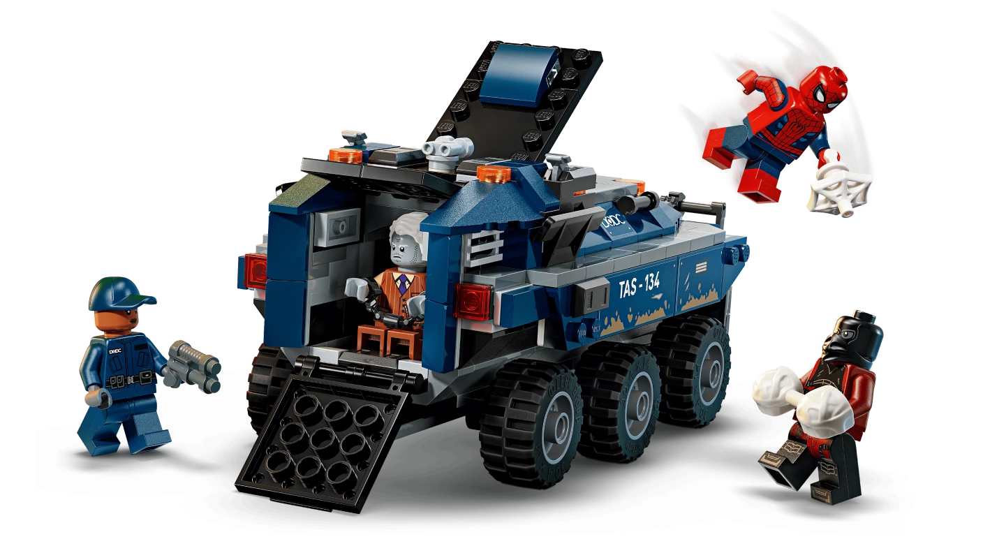 Spider-Man achtervolging van gevangenistransport