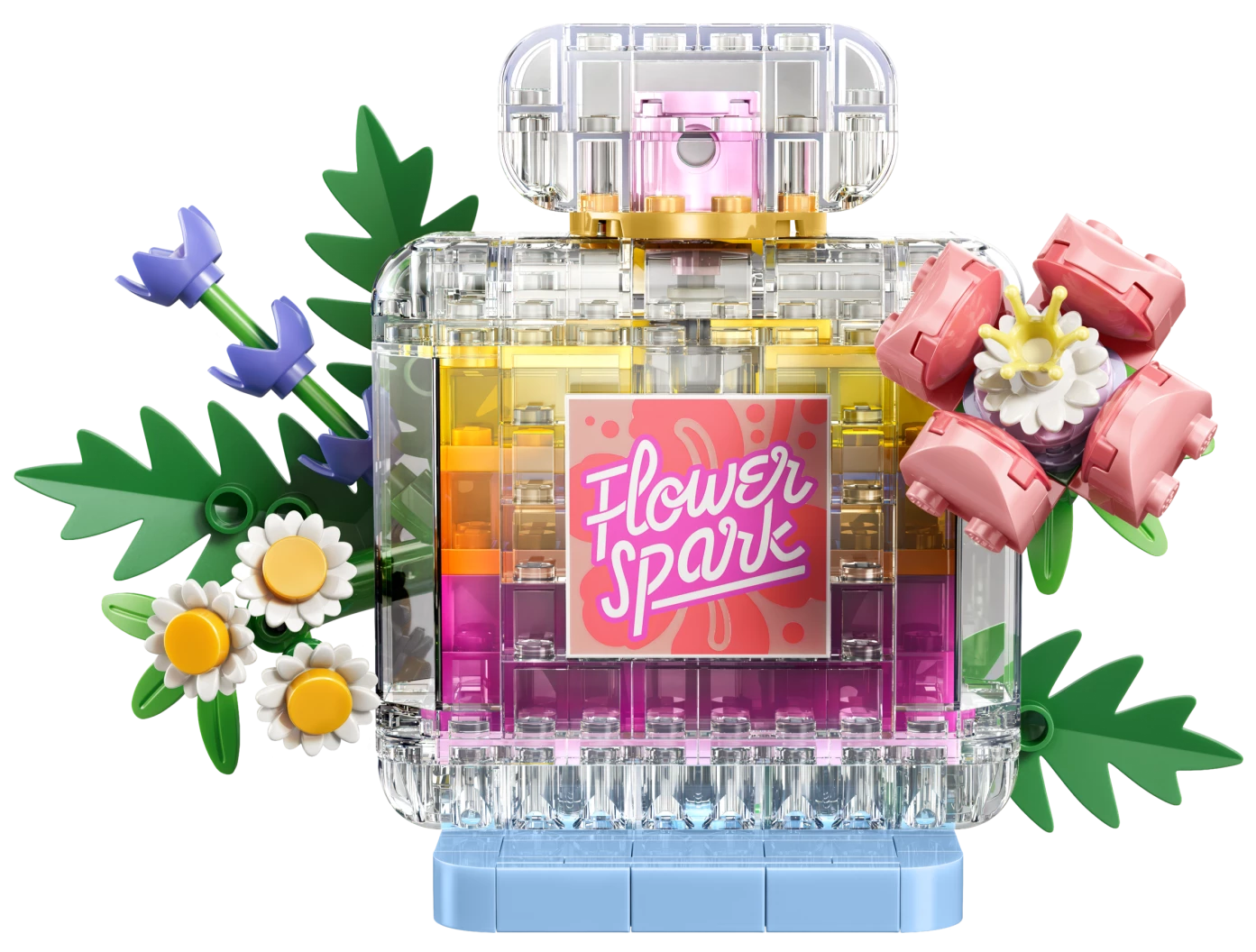 Parfumfles met bloemen