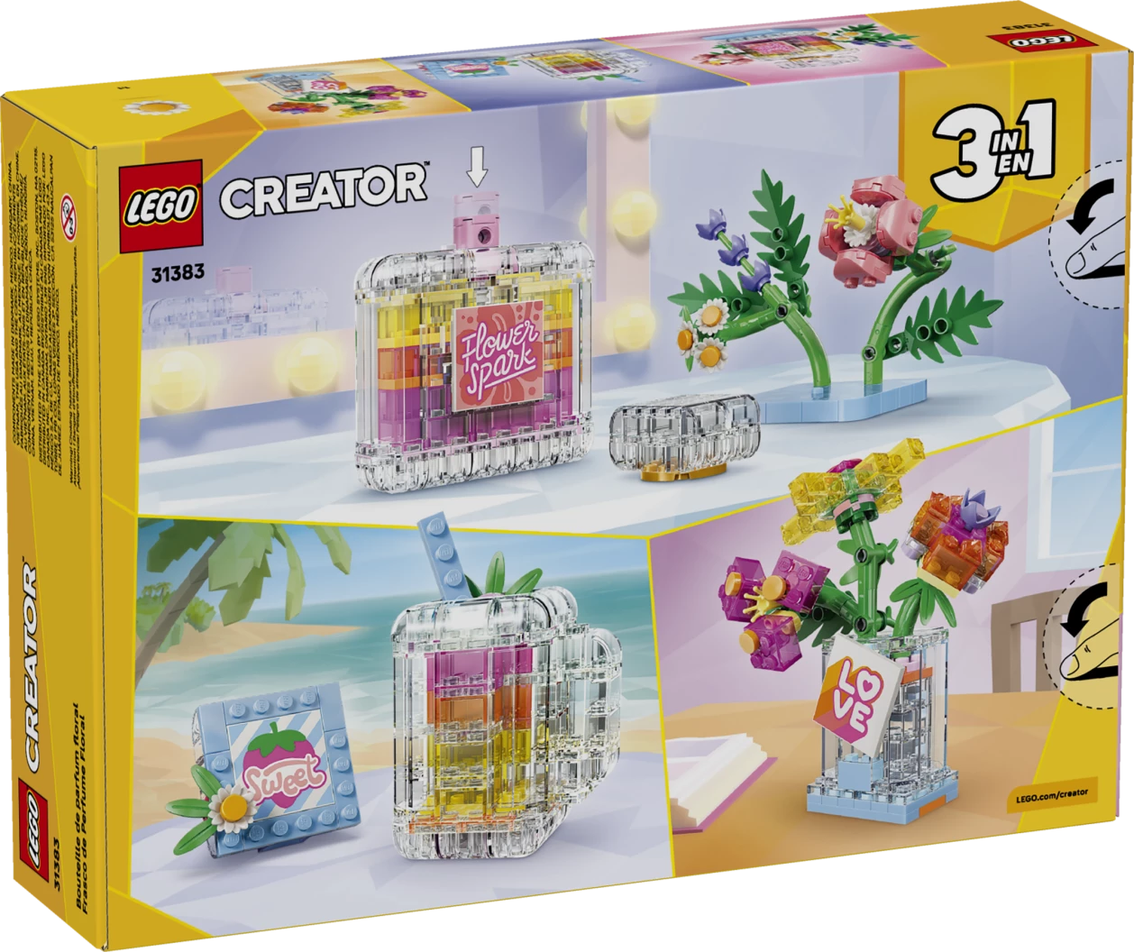 Parfumfles met bloemen