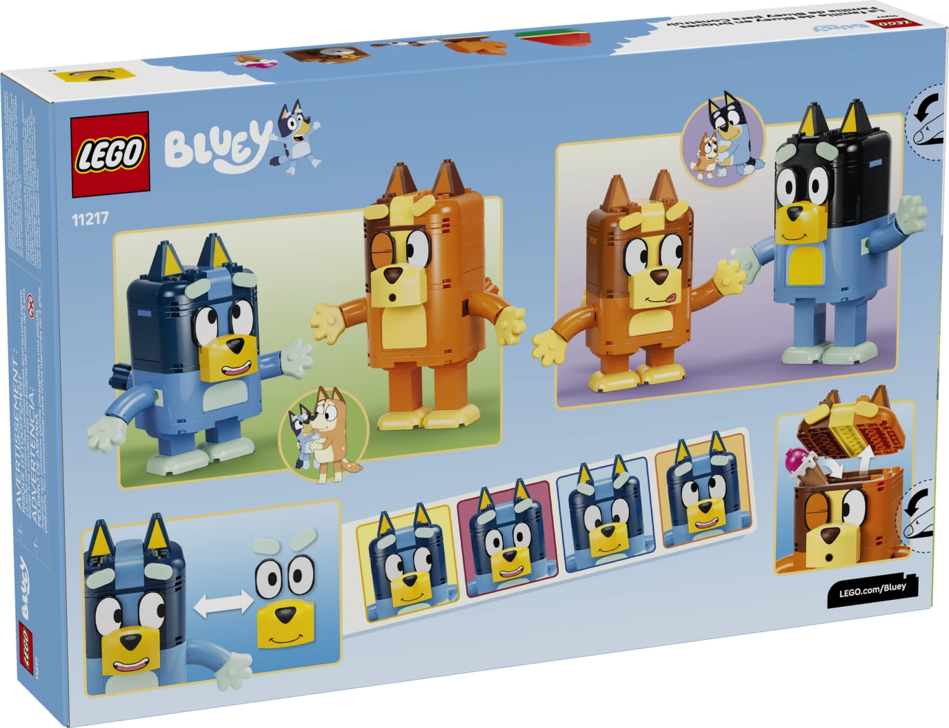 Bouwbare figuren van Bluey en haar familie