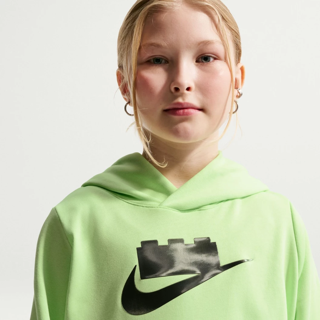 Nike x LEGO collectie hoodie voor oudere kinderen - limoengroen