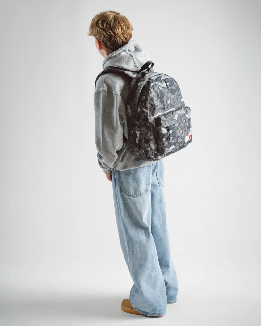 LEGO Herschel Classic XL rugzak - abstracte stenen - zwart