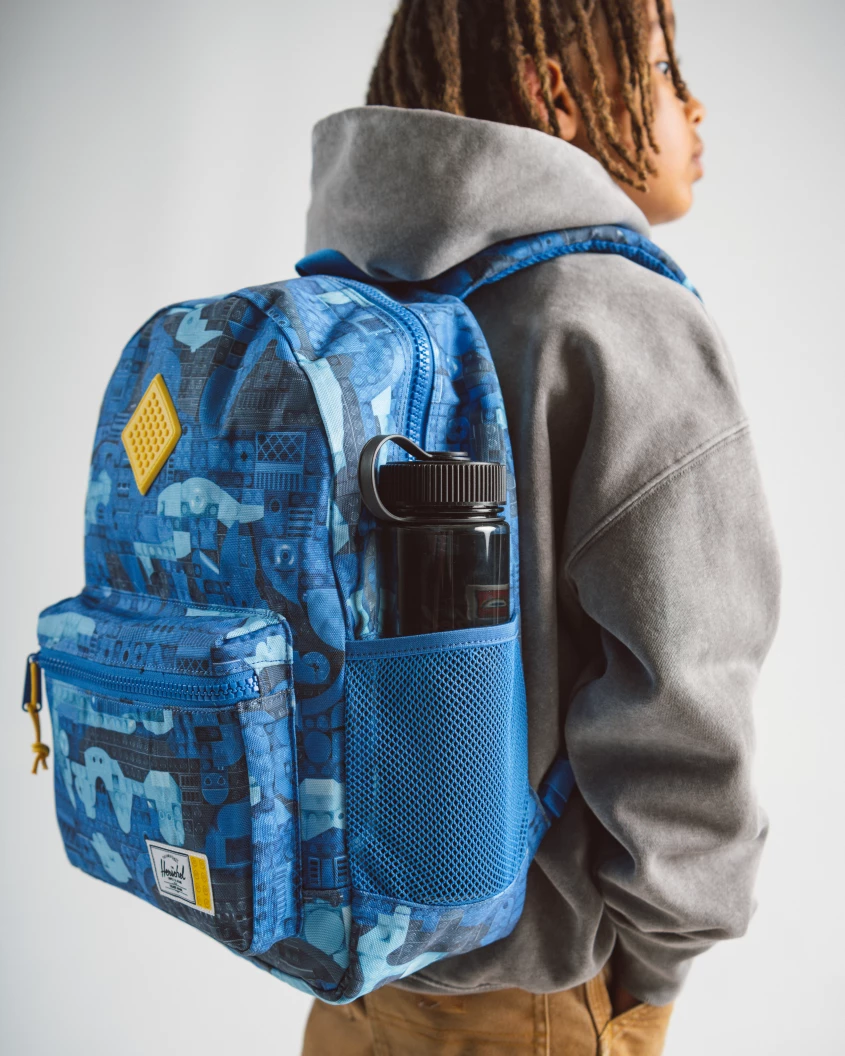 LEGO Herschel Heritage jongerenrugzak - abstracte stenen - blauw