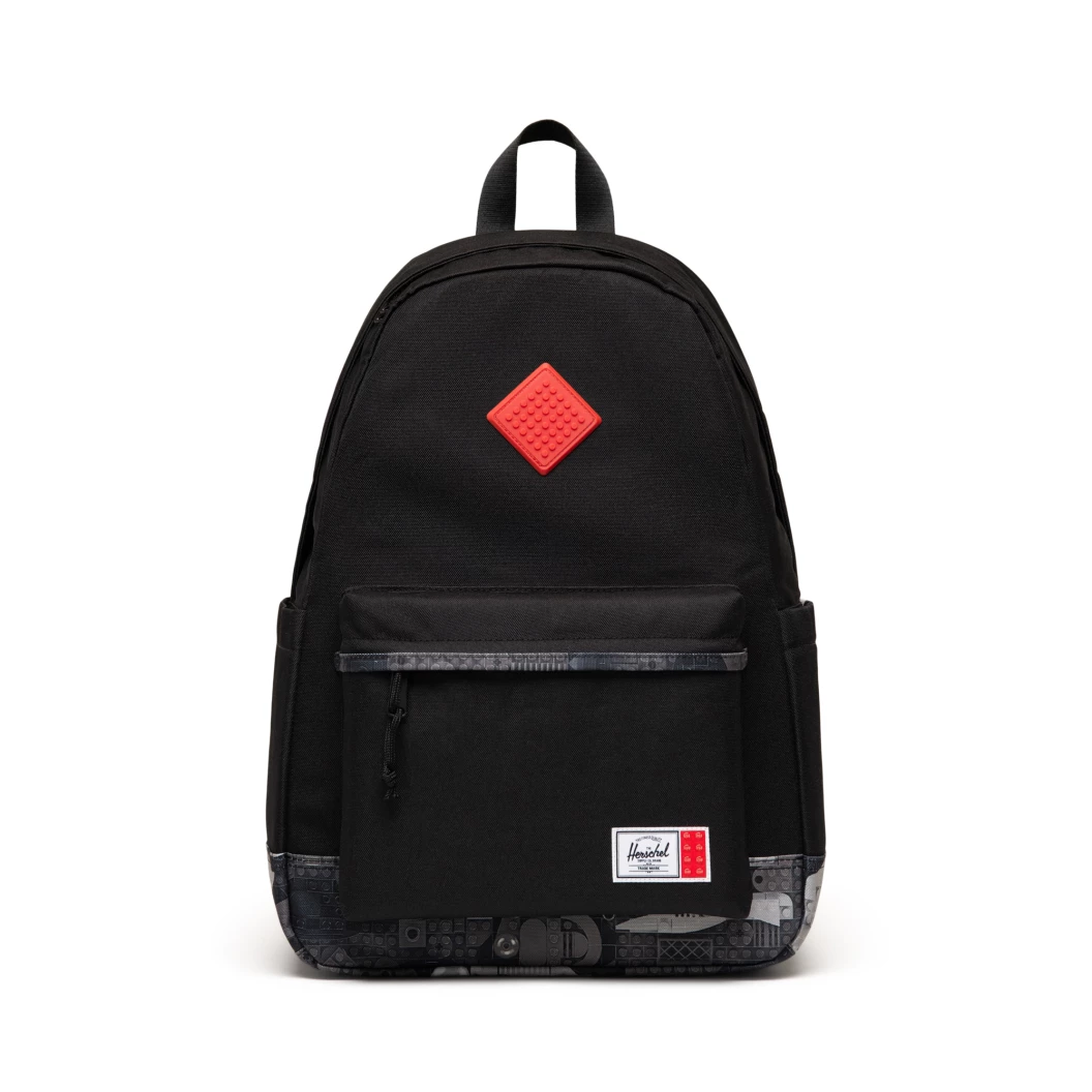 Herschel Heritage rugzak - zwart met abstracte stenen