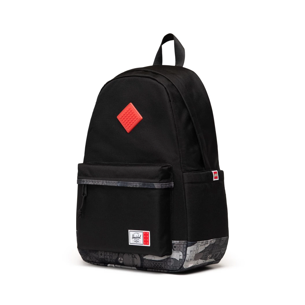 Herschel Heritage rugzak - zwart met abstracte stenen