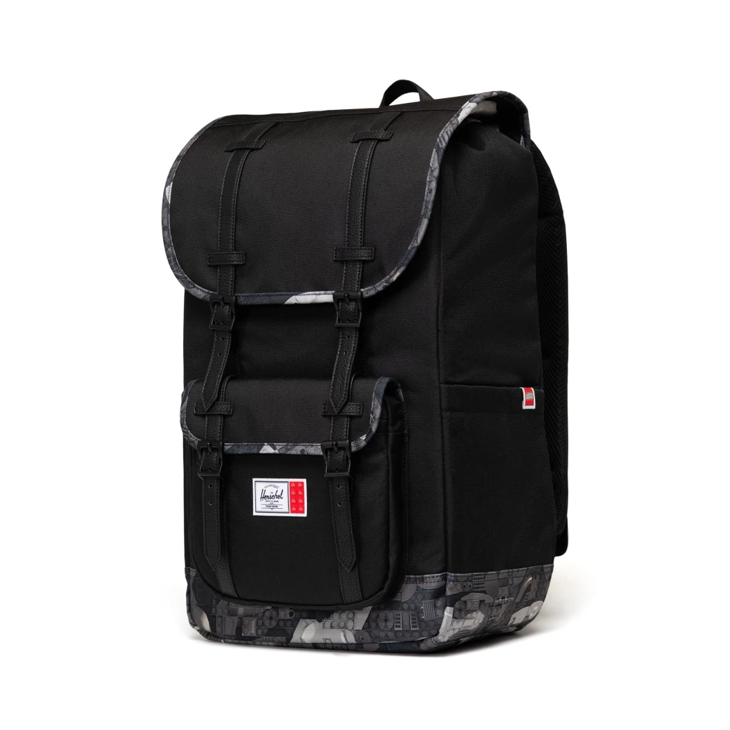 Herschel Little America rugzak - zwart met abstracte stenen