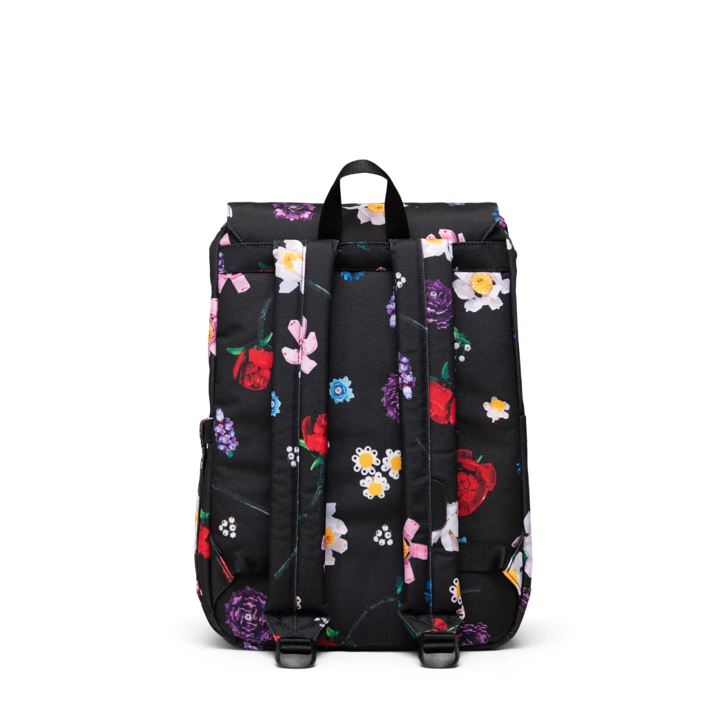 Herschel Retreat kleine rugzak - zwart met dwarrelende bloemen