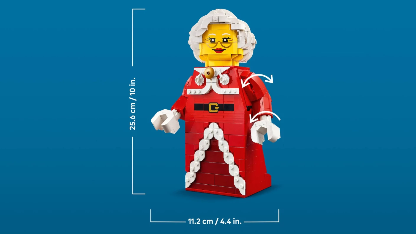 Grote minifiguur van de Kerstvrouw