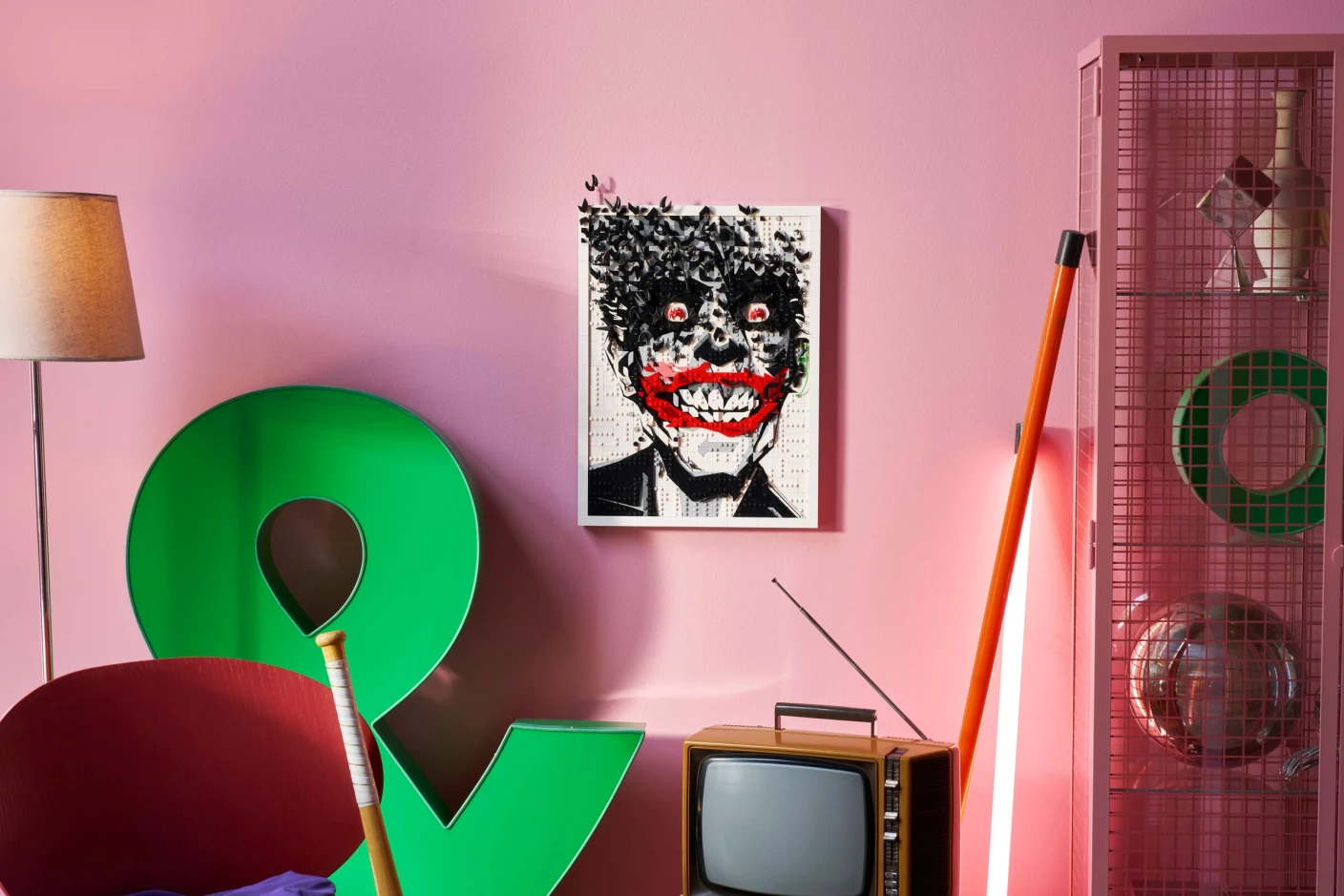 The Joker muurdecoratie in stripboekstijl