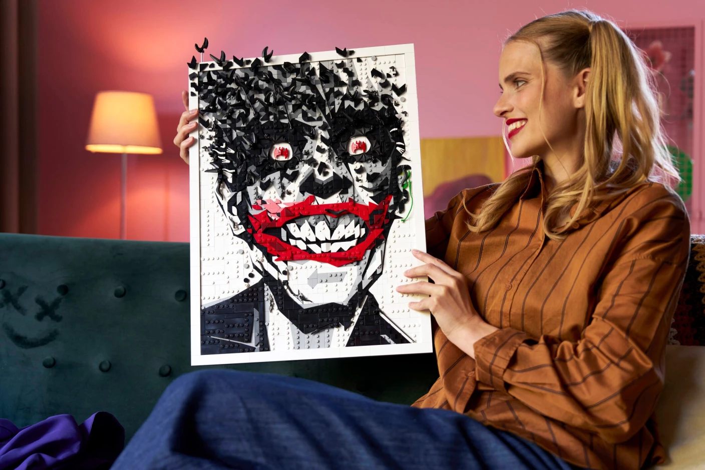 The Joker muurdecoratie in stripboekstijl