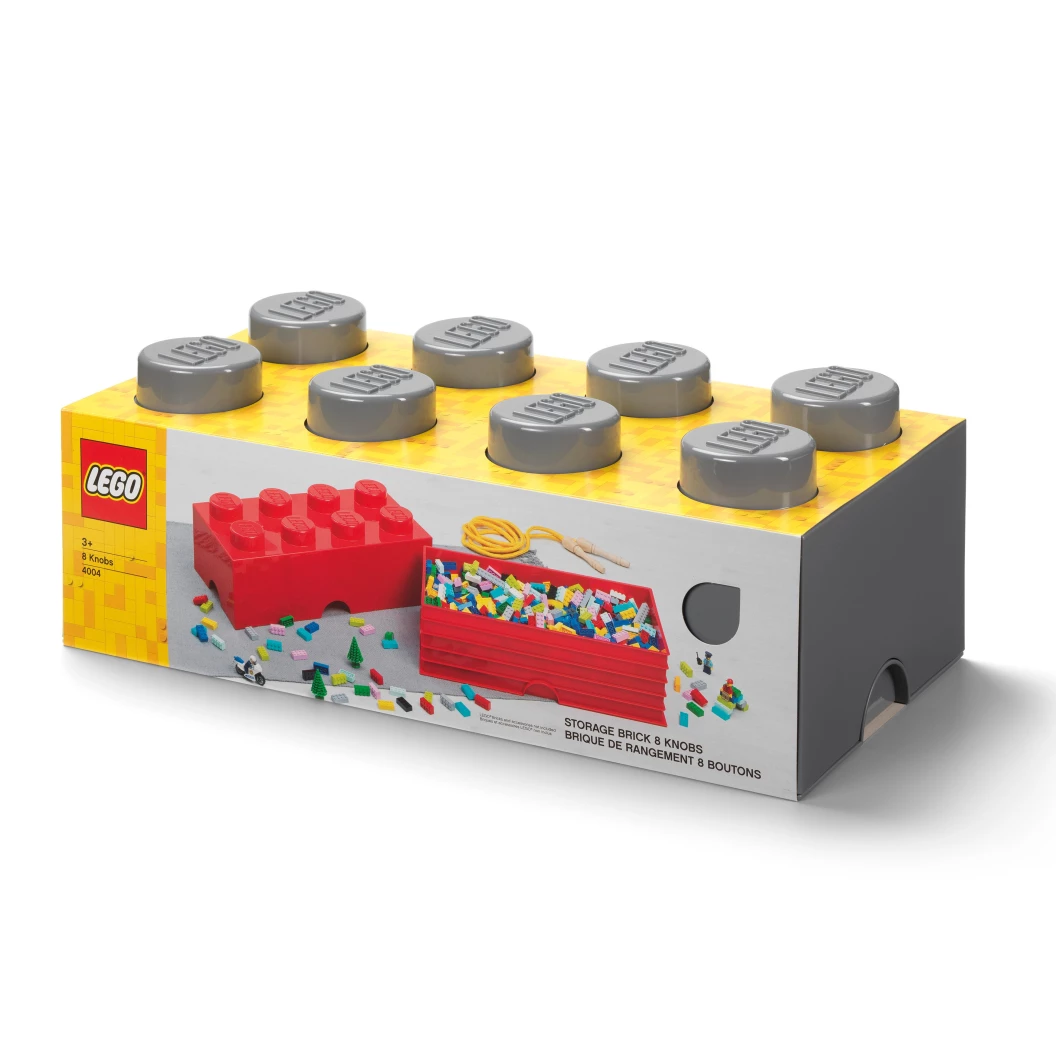 Opbergsteen met 8 noppen - grijs