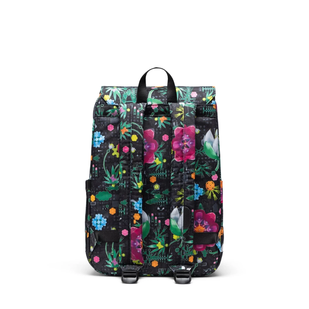 Herschel Retreat kleine rugzak - vrolijke bloemen - zwart