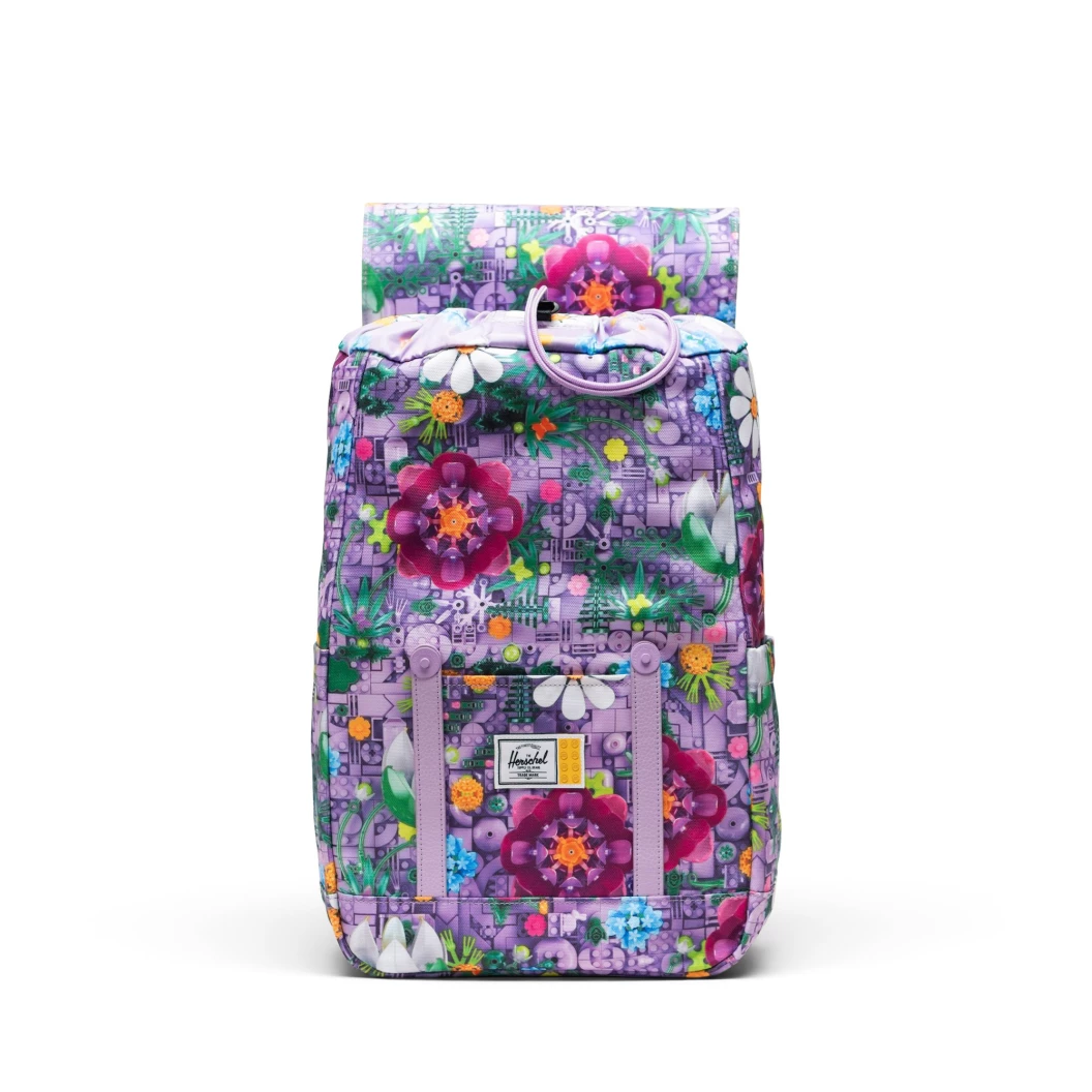 Herschel Retreat kleine rugzak - vrolijke bloemen - lavendel