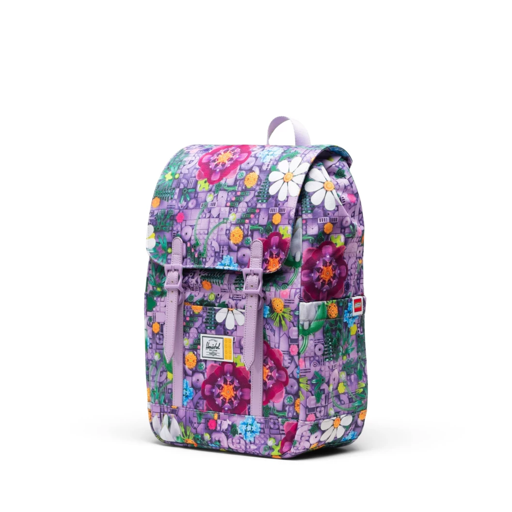 Herschel Retreat kleine rugzak - vrolijke bloemen - lavendel