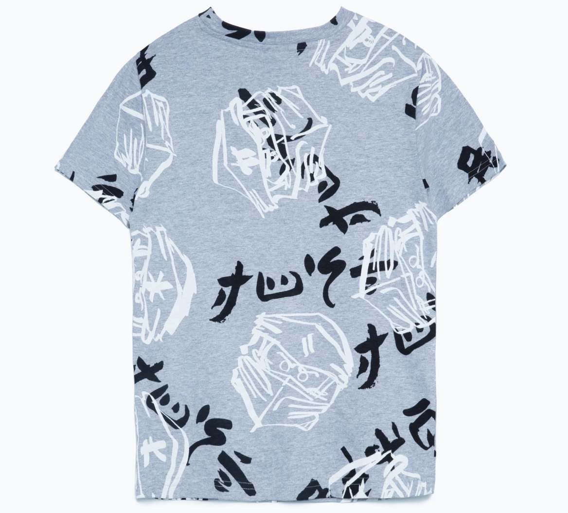 HYPE X LEGO® NINJAGO® grijs Just Hype T-shirt met gezichten voor kinderen