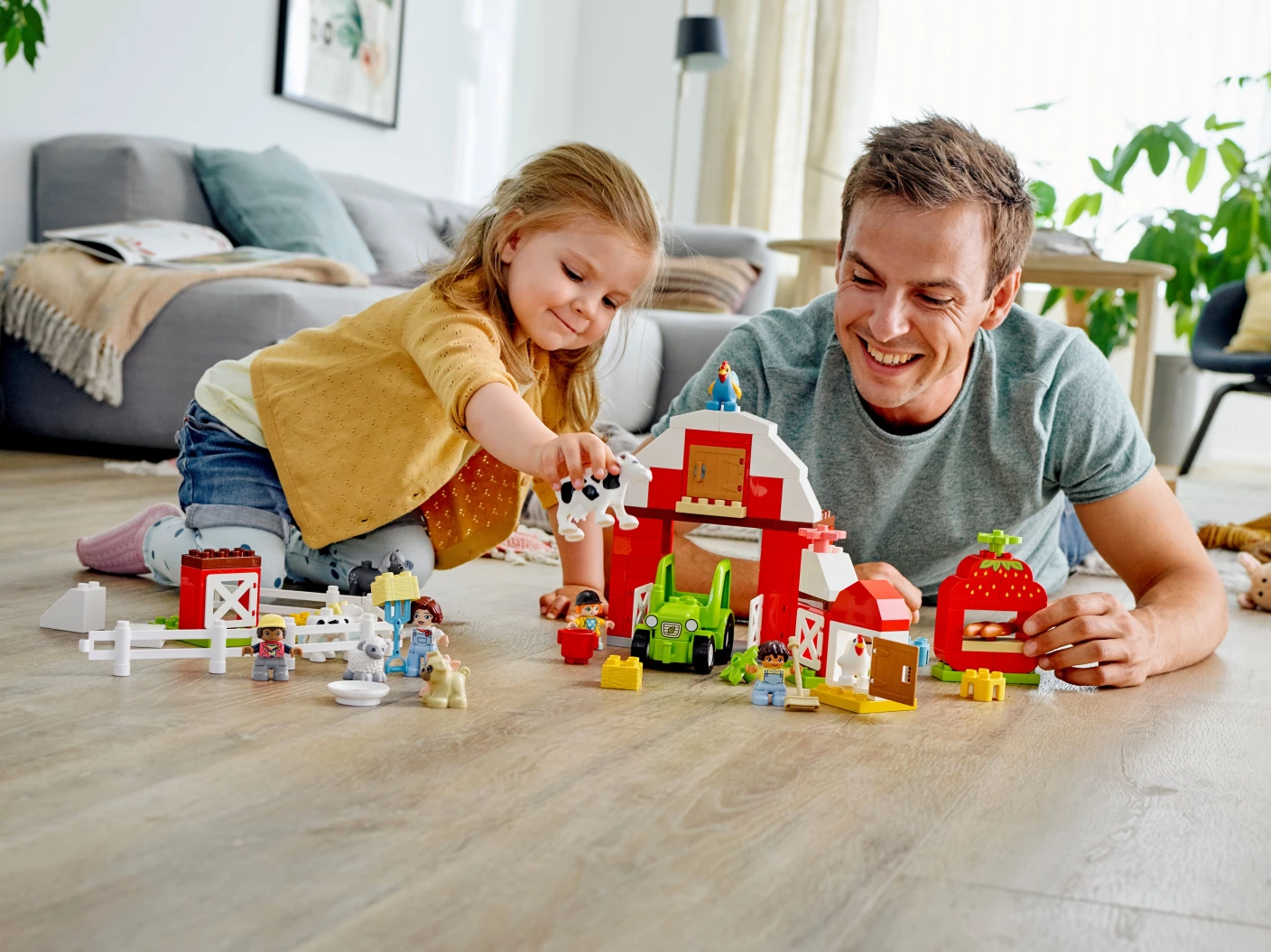 Schuur, tractor & boerderijdieren verzorgen
