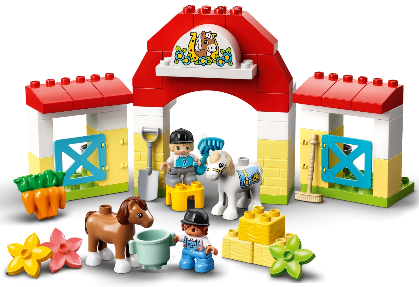 Paardenstal en pony's verzorgen