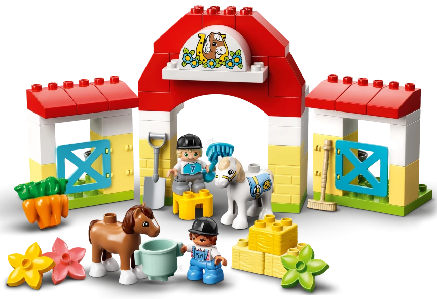 Paardenstal en pony's verzorgen