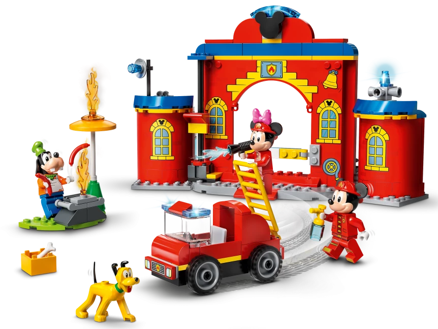 Mickey & Friends brandweerkazerne & auto