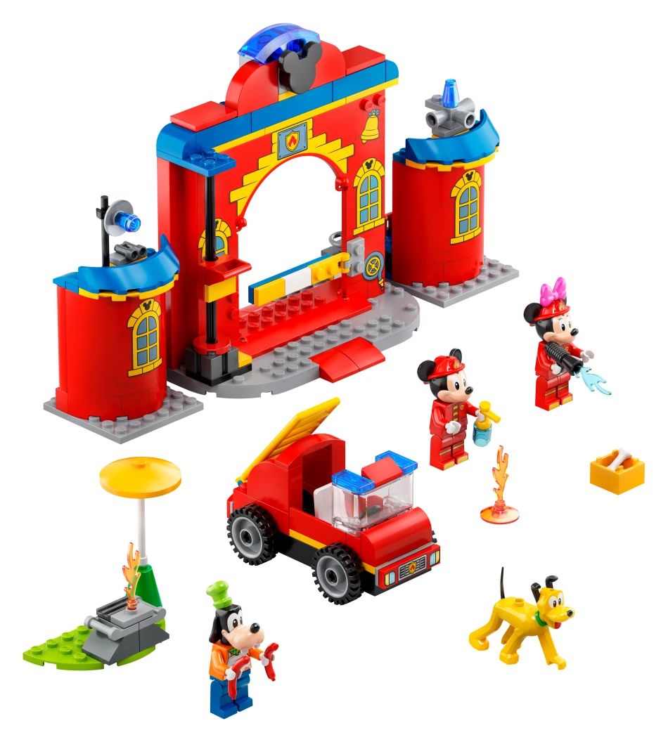 Mickey & Friends brandweerkazerne & auto
