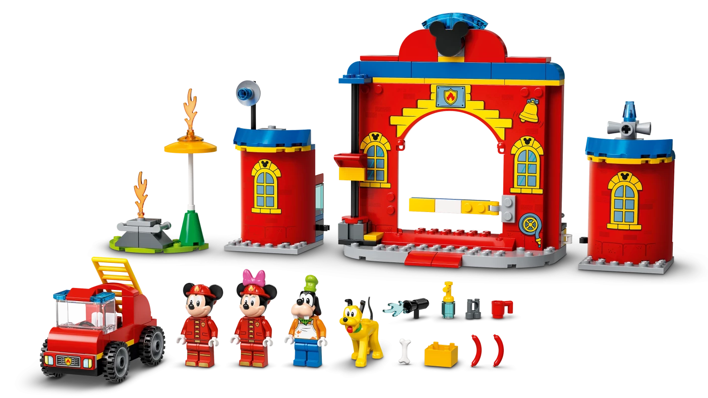 Mickey & Friends brandweerkazerne & auto