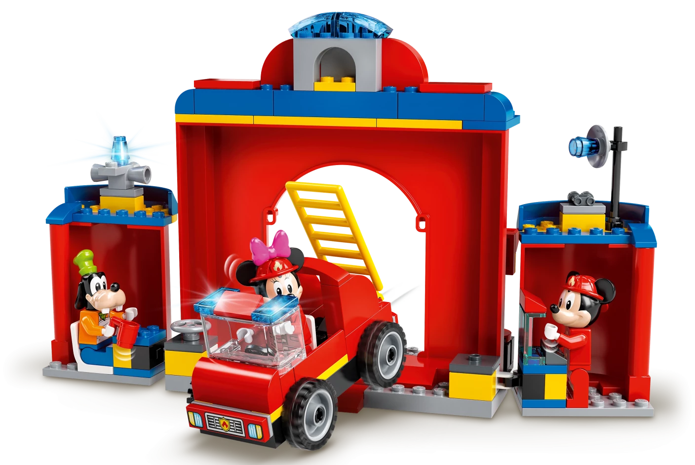 Mickey & Friends brandweerkazerne & auto