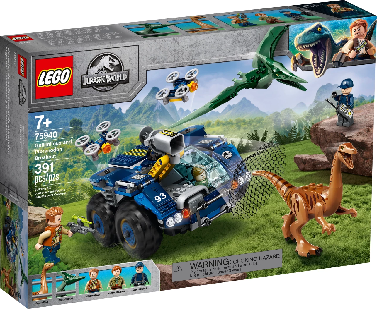 Ontsnapping van Gallimimus en Pteranodon