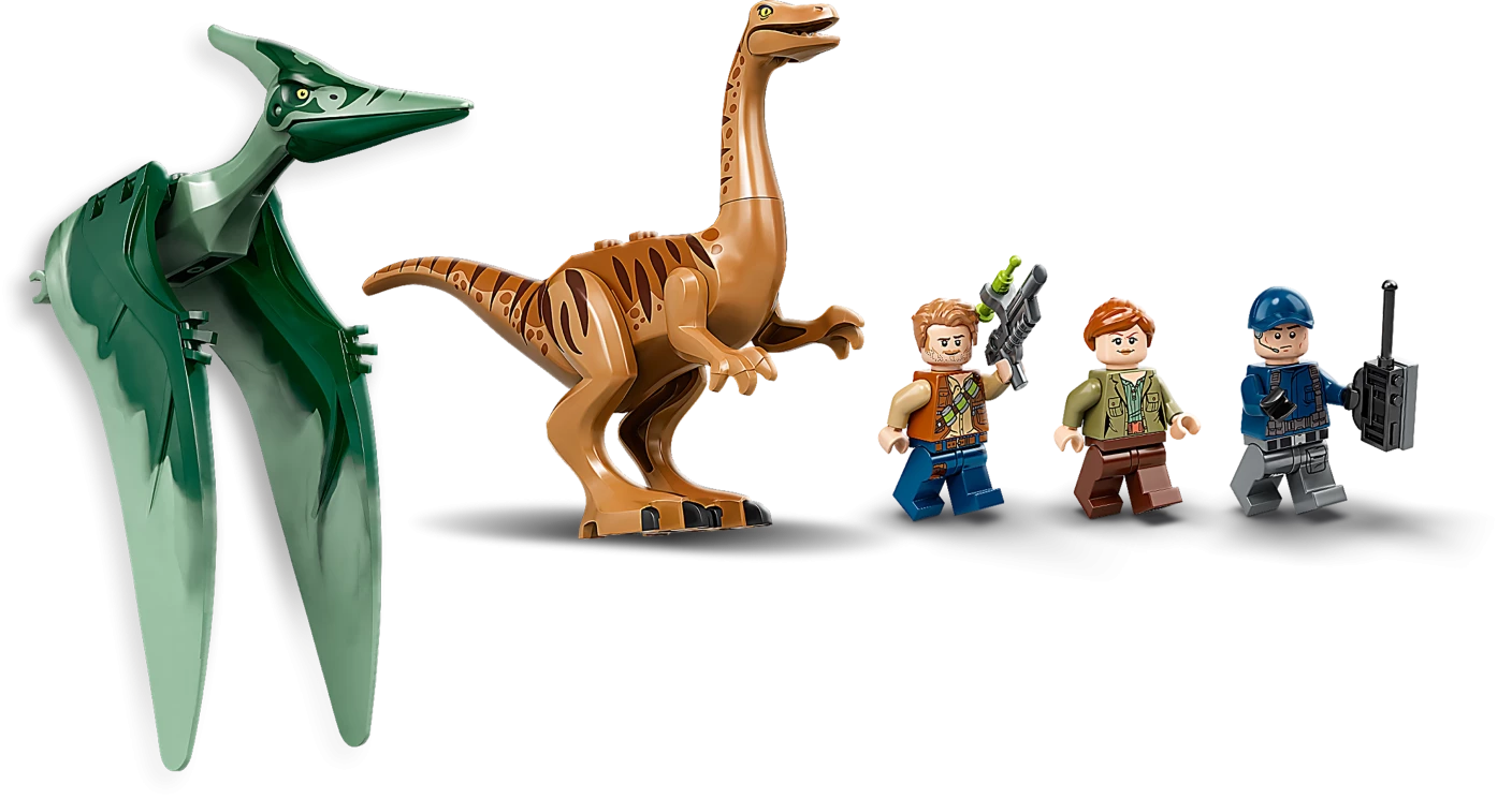 Ontsnapping van Gallimimus en Pteranodon