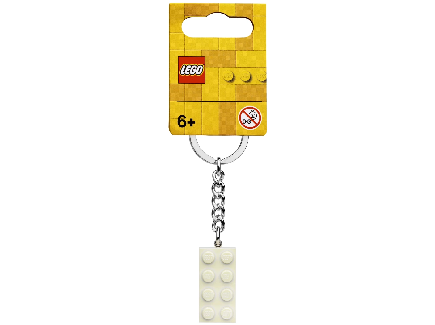 2x4 witte metallic sleutelhanger