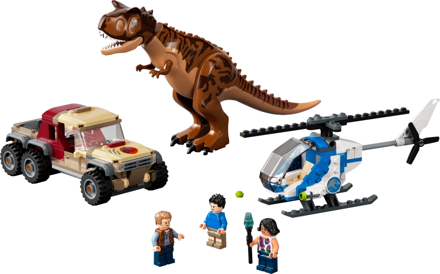 Achtervolging van dinosaurus Carnotaurus