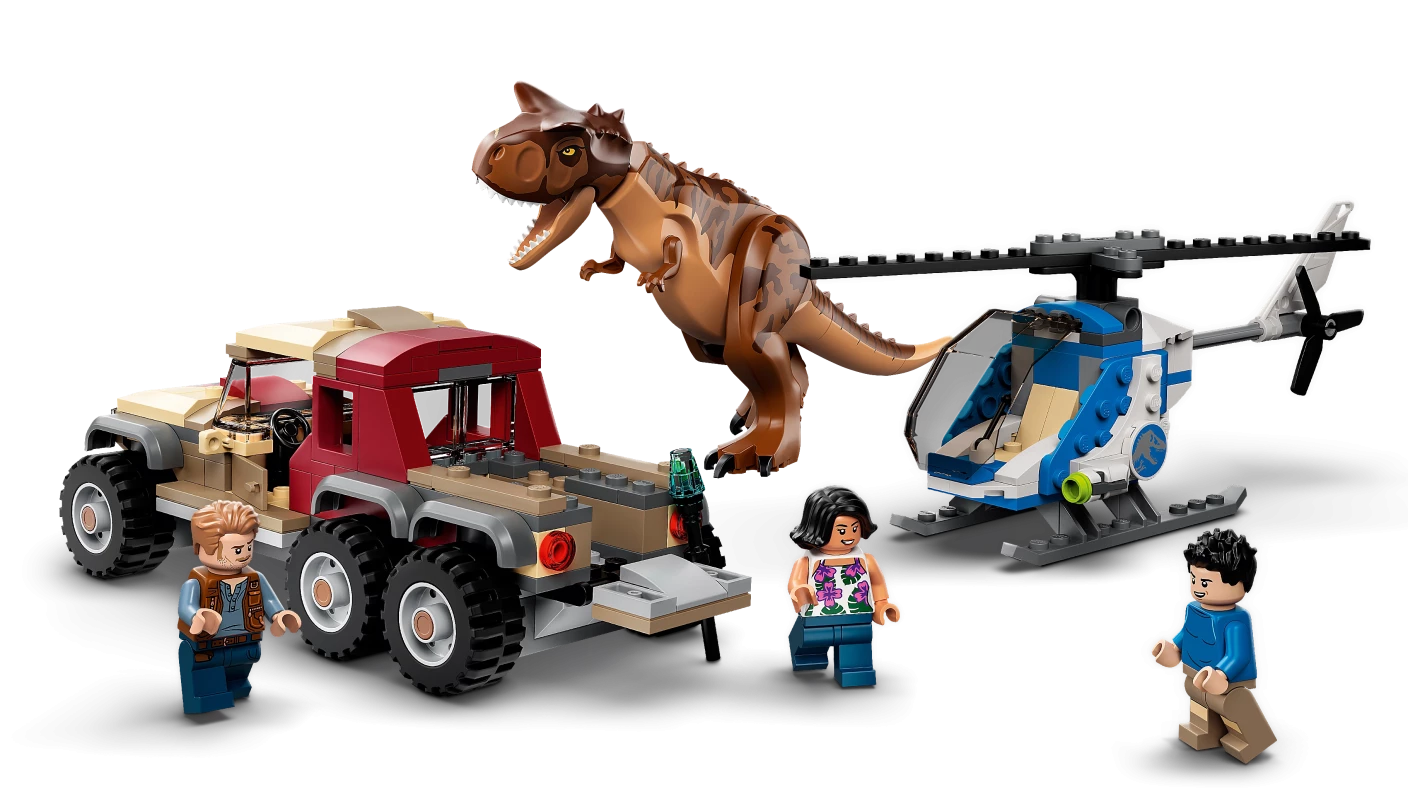 Achtervolging van dinosaurus Carnotaurus