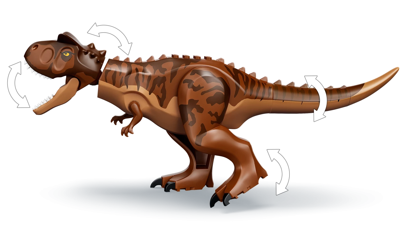 Achtervolging van dinosaurus Carnotaurus