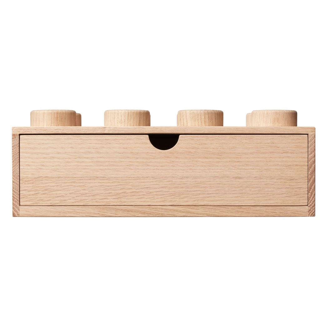 Houten bureaulade met 8 noppen – licht eiken