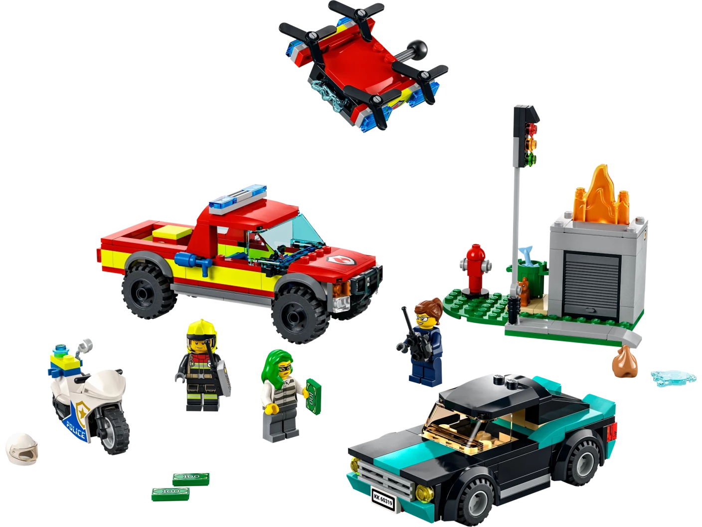 Brandweer & Politie achtervolging